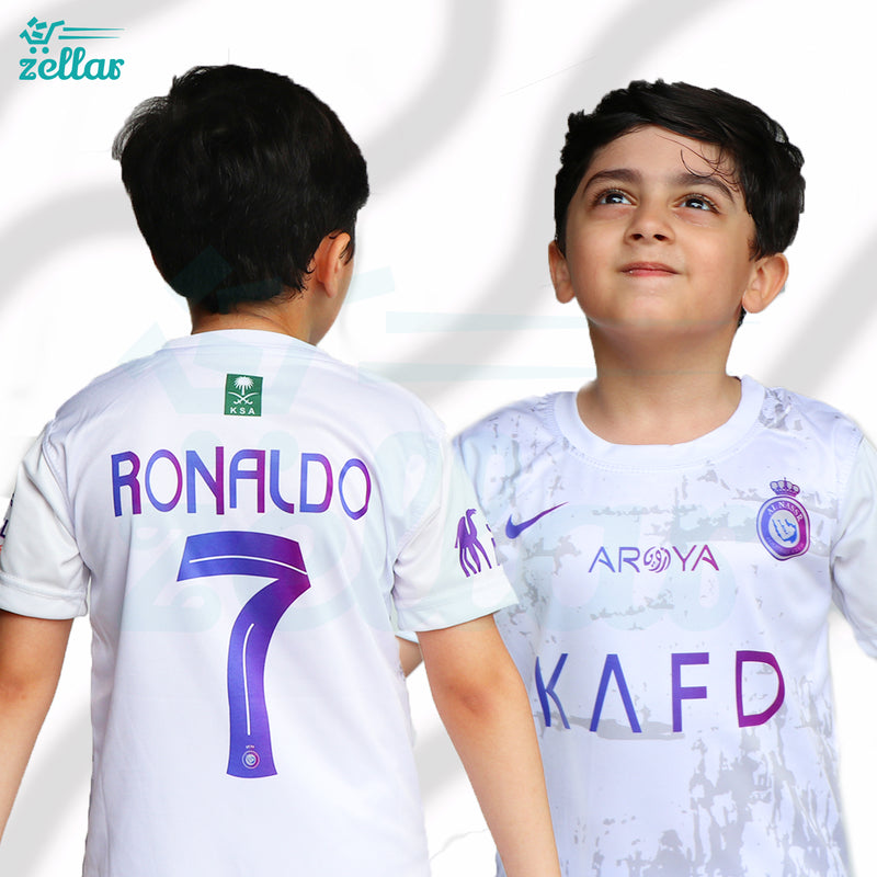 WHITE - Kids Al Nassr Ronaldo Football Kit ⚽