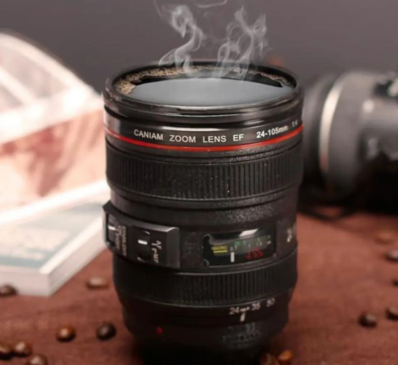 ShutterBlend: Stainless Steel Camera Lens Mug 📸🎁