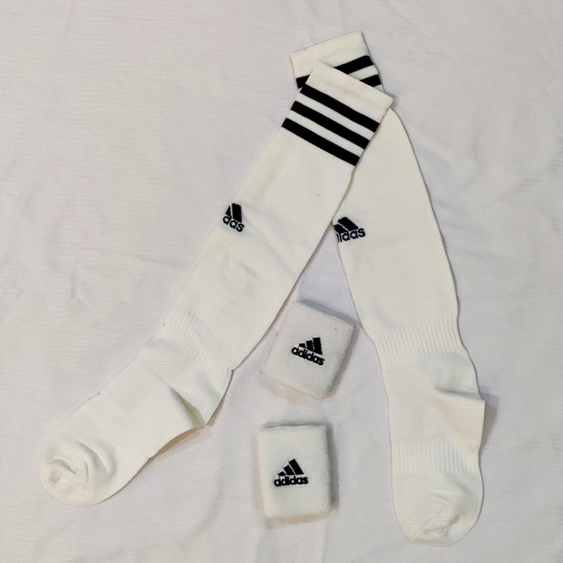 Football Socks & Wristbands Set⚽ - WHITE - 11-14 Years