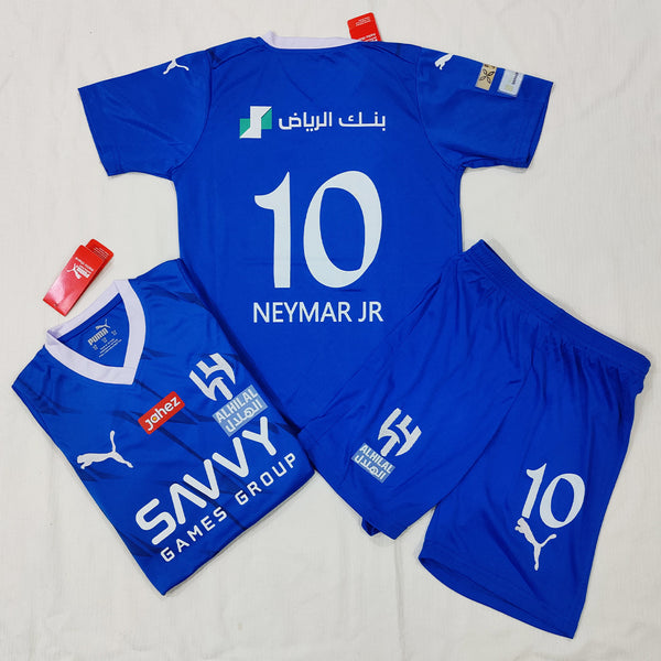 PREMIUM ⭐ -NEYMAR- Al-Hilal Club - Kids Football Jersey & Shorts 👕