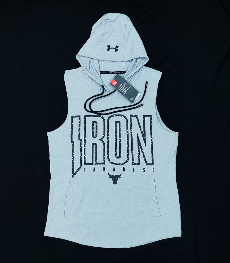 Men's Hoodie Tank Top - Under Armour - LIGHT GRAY